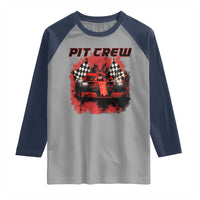 Racing Car Checkered Flag Raglan Shirt Pit Crew Race Car - Wonder Print Shop