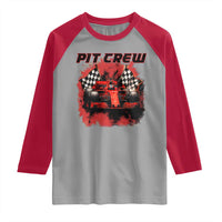 Racing Car Checkered Flag Raglan Shirt Pit Crew Race Car - Wonder Print Shop