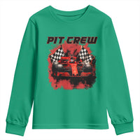 Racing Car Checkered Flag Youth Sweatshirt Pit Crew Race Car - Wonder Print Shop
