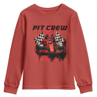 Racing Car Checkered Flag Youth Sweatshirt Pit Crew Race Car - Wonder Print Shop