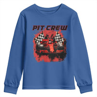 Racing Car Checkered Flag Youth Sweatshirt Pit Crew Race Car - Wonder Print Shop