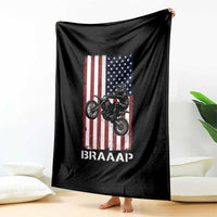 Dirt Bike Throw Blanket Braaap American Flag Motocross - Wonder Print Shop