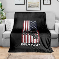 Dirt Bike Throw Blanket Braaap American Flag Motocross - Wonder Print Shop