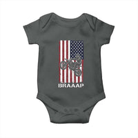 Dirt Bike Baby Onesie Braaap American Flag Motocross - Wonder Print Shop