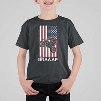 Dirt Bike T Shirt For Kid Braaap American Flag Motocross - Wonder Print Shop