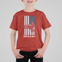 Dirt Bike T Shirt For Kid Braaap American Flag Motocross - Wonder Print Shop