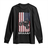 Dirt Bike Long Sleeve Shirt Braaap American Flag Motocross - Wonder Print Shop