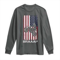 Dirt Bike Long Sleeve Shirt Braaap American Flag Motocross - Wonder Print Shop