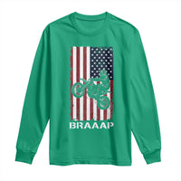 Dirt Bike Long Sleeve Shirt Braaap American Flag Motocross - Wonder Print Shop