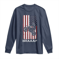 Dirt Bike Long Sleeve Shirt Braaap American Flag Motocross - Wonder Print Shop