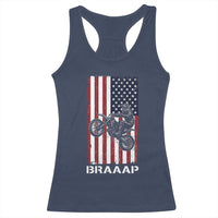 Dirt Bike Racerback Tank Top Braaap American Flag Motocross - Wonder Print Shop