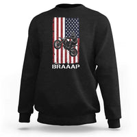 Dirt Bike Sweatshirt Braaap American Flag Motocross - Wonder Print Shop