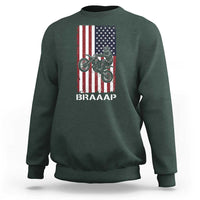 Dirt Bike Sweatshirt Braaap American Flag Motocross - Wonder Print Shop