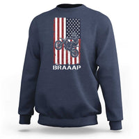 Dirt Bike Sweatshirt Braaap American Flag Motocross - Wonder Print Shop