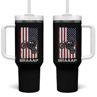 Dirt Bike Tumbler With Handle Braaap American Flag Motocross