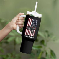 Dirt Bike Tumbler With Handle Braaap American Flag Motocross