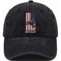 Dirt Bike Washed Cotton Baseball Cap Braaap American Flag Motocross