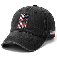 Dirt Bike Washed Cotton Baseball Cap Braaap American Flag Motocross