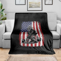 Patriotic Racing Car American Flag Race Throw Blanket - Wonder Print Shop