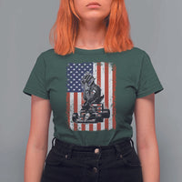 Patriotic Racing Car American Flag Race T Shirt For Women - Wonder Print Shop