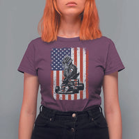 Patriotic Racing Car American Flag Race T Shirt For Women - Wonder Print Shop