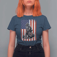 Patriotic Racing Car American Flag Race T Shirt For Women - Wonder Print Shop