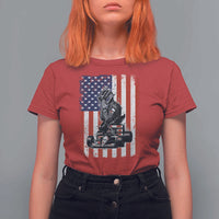 Patriotic Racing Car American Flag Race T Shirt For Women - Wonder Print Shop