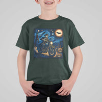 Dirt Bike T Shirt For Kid Van Gogh Starry Night Halloween Biker - Wonder Print Shop