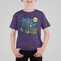 Dirt Bike T Shirt For Kid Van Gogh Starry Night Halloween Biker - Wonder Print Shop