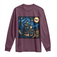 Dirt Bike Long Sleeve Shirt Van Gogh Starry Night Halloween Biker - Wonder Print Shop