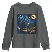 Dirt Bike Youth Sweatshirt Van Gogh Starry Night Halloween Biker - Wonder Print Shop