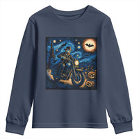 Dirt Bike Youth Sweatshirt Van Gogh Starry Night Halloween Biker - Wonder Print Shop