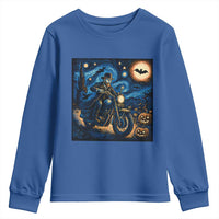Dirt Bike Youth Sweatshirt Van Gogh Starry Night Halloween Biker - Wonder Print Shop