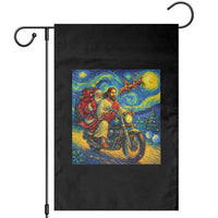 Dirt Bike Motocross Garden Flag Jesus Santa Christmas Starry Night - Wonder Print Shop