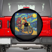 Dirt Bike Motocross Spare Tire Cover Jesus Santa Christmas Starry Night - Wonder Print Shop