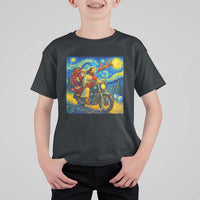 Dirt Bike Motocross T Shirt For Kid Jesus Santa Christmas Starry Night - Wonder Print Shop