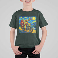 Dirt Bike Motocross T Shirt For Kid Jesus Santa Christmas Starry Night - Wonder Print Shop