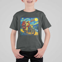 Dirt Bike Motocross T Shirt For Kid Jesus Santa Christmas Starry Night - Wonder Print Shop