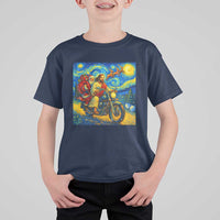 Dirt Bike Motocross T Shirt For Kid Jesus Santa Christmas Starry Night - Wonder Print Shop