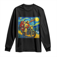 Dirt Bike Motocross Long Sleeve Shirt Jesus Santa Christmas Starry Night - Wonder Print Shop