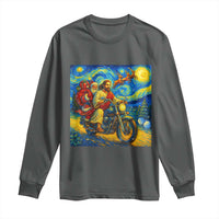Dirt Bike Motocross Long Sleeve Shirt Jesus Santa Christmas Starry Night - Wonder Print Shop