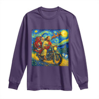Dirt Bike Motocross Long Sleeve Shirt Jesus Santa Christmas Starry Night - Wonder Print Shop