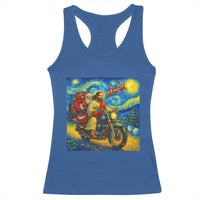 Dirt Bike Motocross Racerback Tank Top Jesus Santa Christmas Starry Night - Wonder Print Shop
