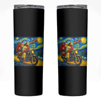 Dirt Bike Motocross Skinny Tumbler Jesus Santa Christmas Starry Night