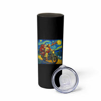 Dirt Bike Motocross Skinny Tumbler Jesus Santa Christmas Starry Night
