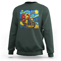 Dirt Bike Motocross Sweatshirt Jesus Santa Christmas Starry Night - Wonder Print Shop