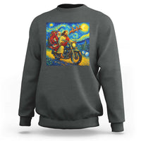 Dirt Bike Motocross Sweatshirt Jesus Santa Christmas Starry Night - Wonder Print Shop