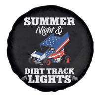 Sprint Car Racing Spare Tire Cover Summer Nights And Dirt Track Lights - Wonder Print Shop