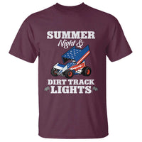 Sprint Car Racing T Shirt Summer Nights And Dirt Track Lights - Wonder Print Shop
