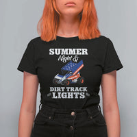 Sprint Car Racing T Shirt For Women Summer Nights And Dirt Track Lights - Wonder Print Shop